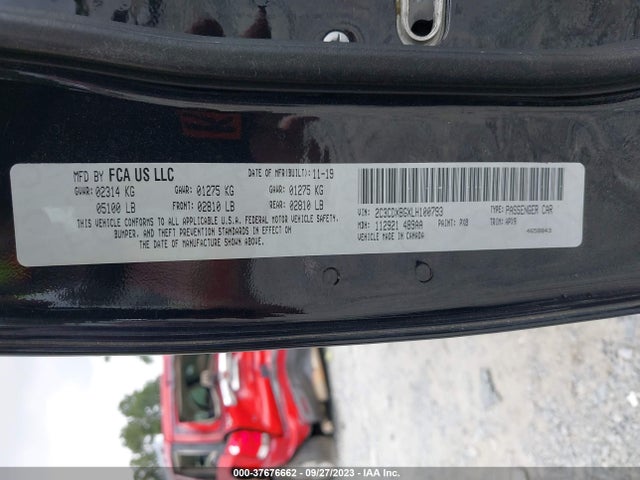 2020 DODGE CHARGER SXT RWD VIN: 2C3CDXBGXLH100793