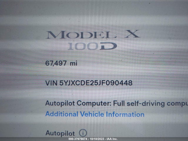 5YJXCDE25JF090448 Tesla Model X 75d/p100d/100d