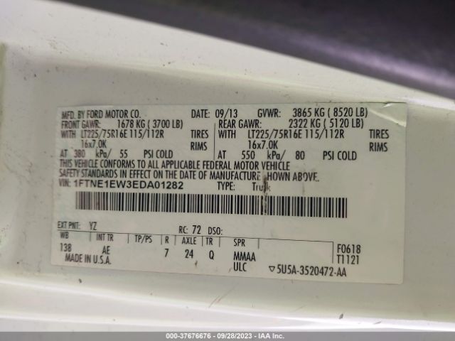 1FTNE1EW3EDA01282 Ford Econoline Cargo Van Commercial/recreational
