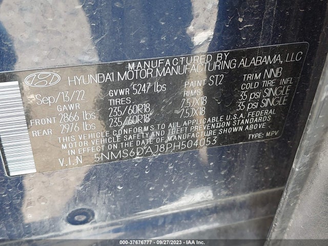 Hyundai Santa Fe Xrt 2023 5NMS6DAJ8PH504053 Image 9