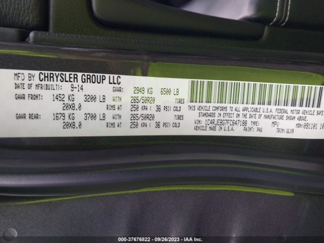 1C4RJEBG7FC647188 Jeep Grand Cherokee Limited