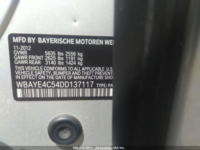 2013 BMW 740LI WBAYE4C54DD137117 Photo 8