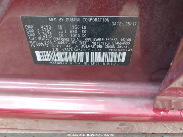 4S3GKAU67H3618617 Subaru Impreza Limited