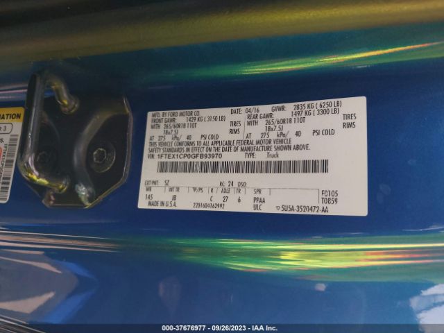 1FTEX1CP0GFB93970 Ford F-150 Xl/lariat/xlt