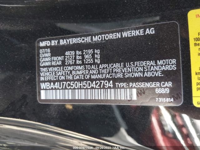 WBA4U7C50H5D42794 BMW 430I
