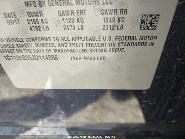 Chevrolet Impala Premier 2018 1G1125S35JU114338 Image 9