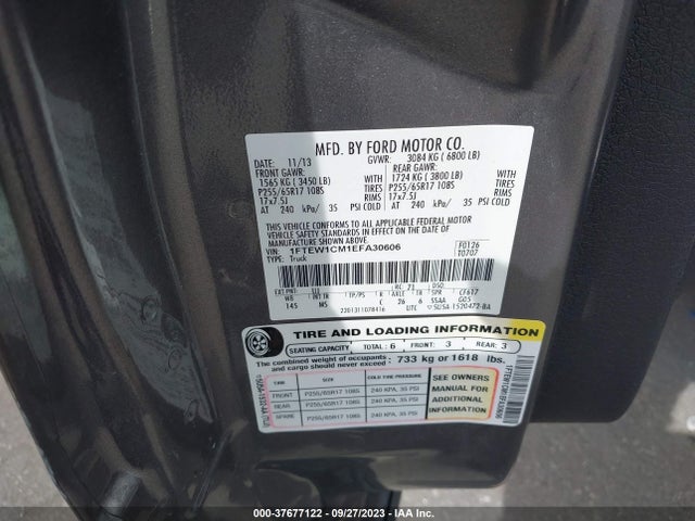 Ford F-150 Xl 2014 1FTEW1CM1EFA30606 Image 9