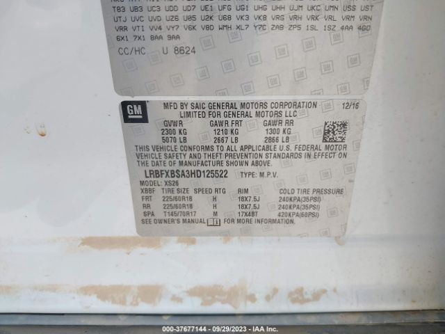 LRBFXBSA3HD125522 Buick Envision Essence