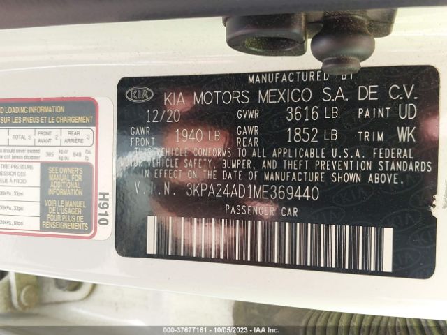 3KPA24AD1ME369440 KIA RIO S