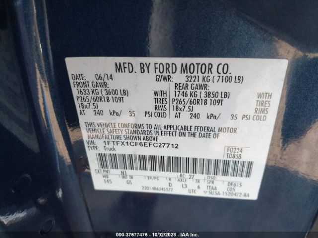 1FTFX1CF6EFC27712 Ford F-150 Xl/xlt/stx/fx2/lariat