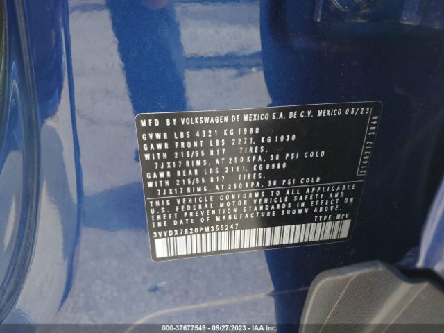 3VVDX7B20PM359247 Volkswagen Taos 1.5t S