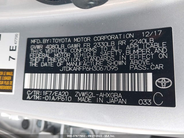 Toyota Prius Prime Plus/premium/advanced 2017 JTDKARFP6H3067095 Image 16