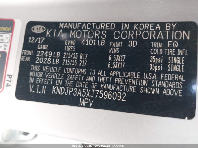 KNDJP3A5XJ7596092 KIA SOUL +