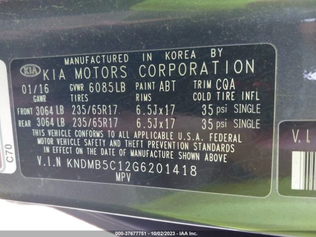 KNDMB5C12G6201418 KIA SEDONA LX