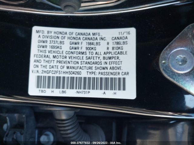 2HGFC2F51HH504260 Honda Civic Sedan Lx