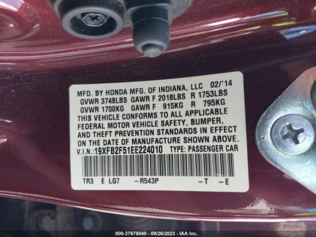 19XFB2F51EE224010 Honda Civic Sedan Lx