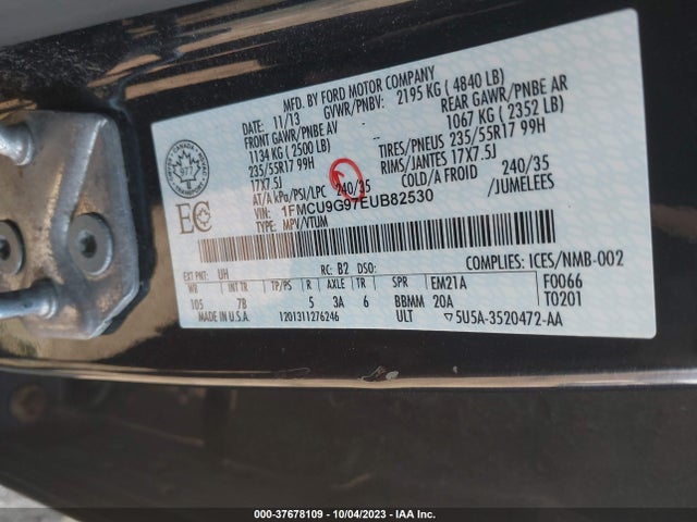 Ford ESCAPE SE 2014 1FMCU9G97EUB82530 Image 9