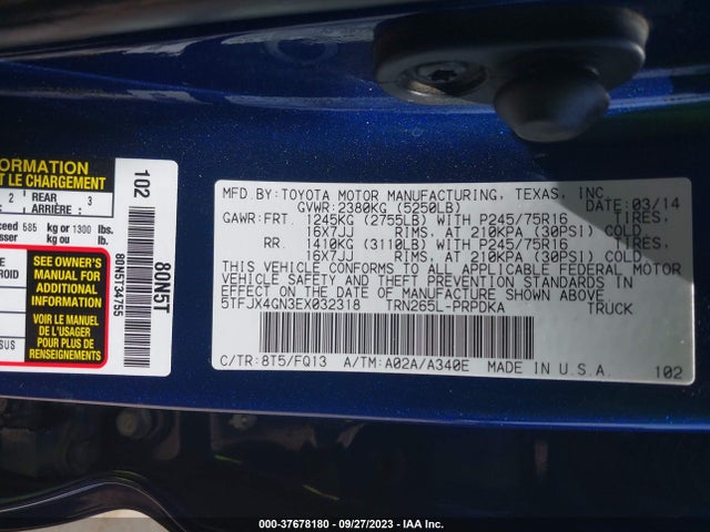 Toyota Tacoma Prerunner 2014 5TFJX4GN3EX032318 Image 16