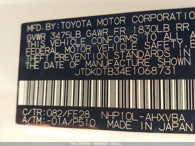 Toyota Prius C One/three/two/four 2014 JTDKDTB34E1068731 Image 9
