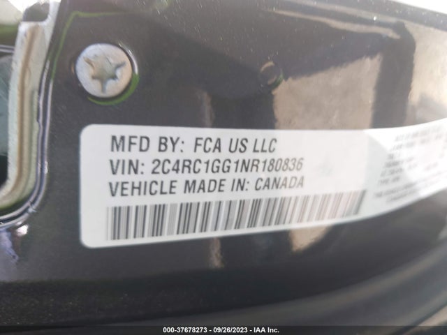 2C4RC1GG1NR180836 Chrysler Pacifica Limited