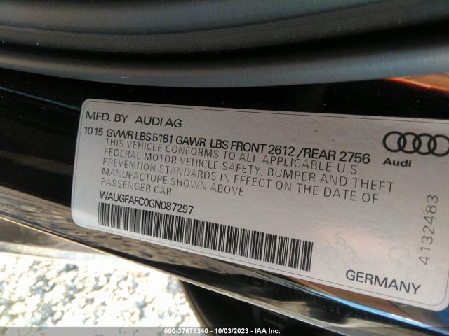 WAUGFAFC0GN087297 Audi A6 2.0t Premium Plus