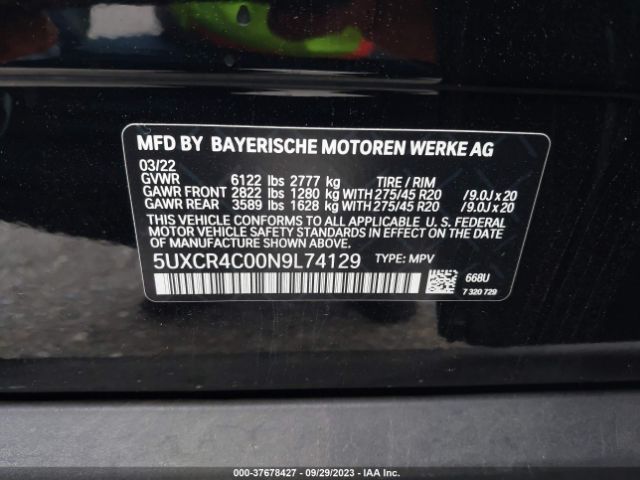 5UXCR4C00N9L74129 BMW X5 Sdrive40i