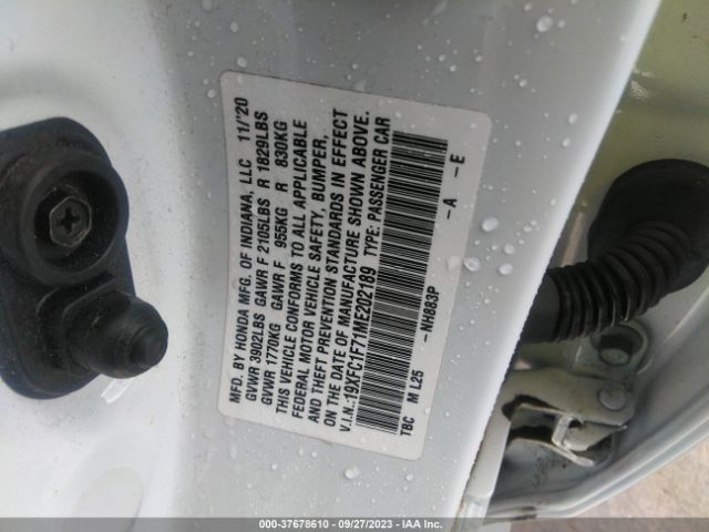19XFC1F71ME202189 Honda Civic Sedan Ex-l