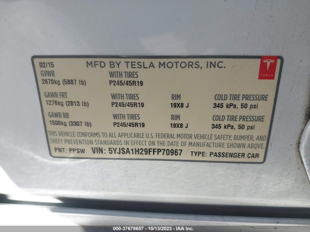 5YJSA1H29FFP70967 Tesla Model S 85d/p85d/70d/90d/p90d