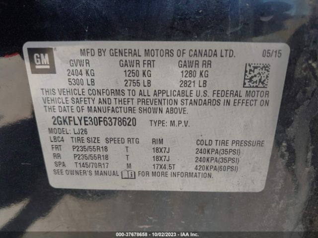 2GKFLYE30F6378620 GMC Terrain Slt