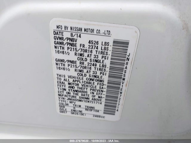 Nissan Rogue Select S 2014 JN8AS5MV1EW721714 Image 9