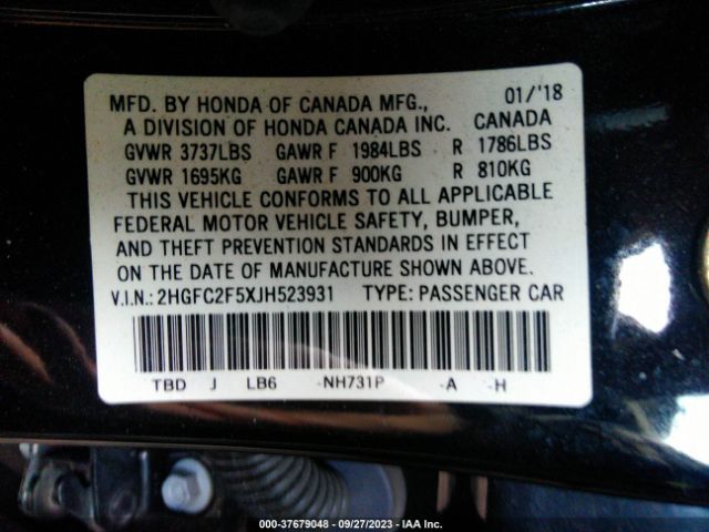 2HGFC2F5XJH523931 Honda Civic Sedan Lx