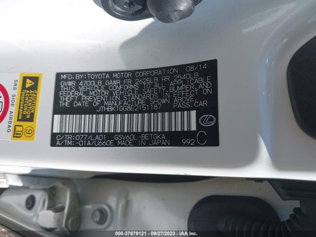 JTHBK1GG8E2151187 Lexus ES 350