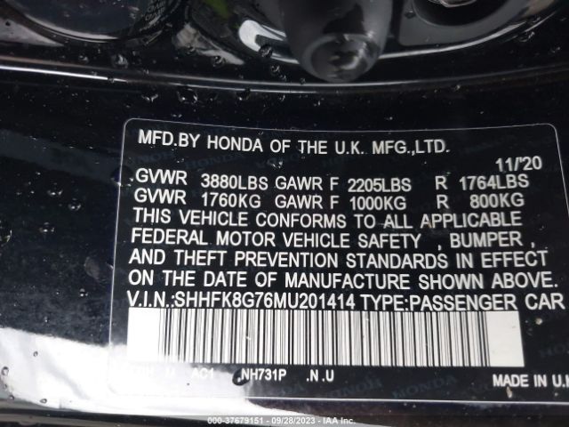 SHHFK8G76MU201414 Honda CIVIC TYPE R