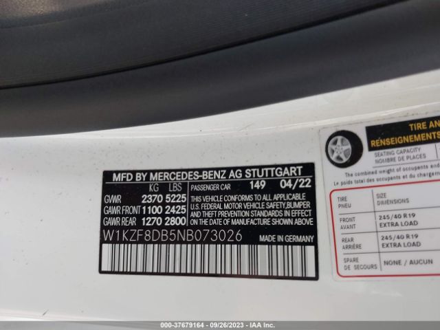W1KZF8DB5NB073026 Mercedes-Benz E-class E 350