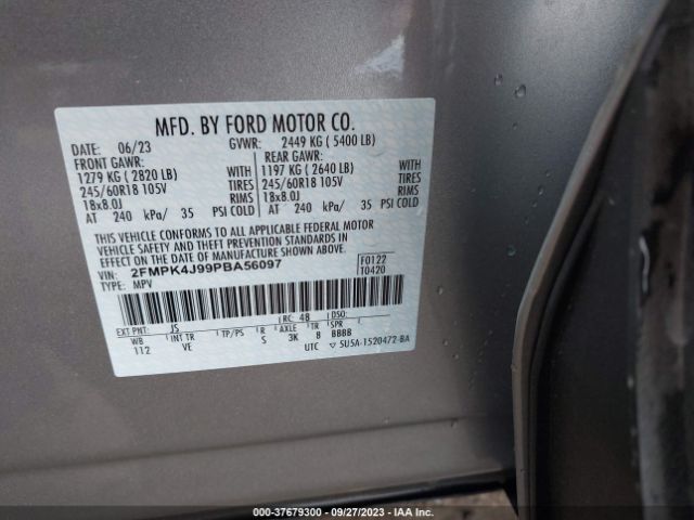 2FMPK4J99PBA56097 Ford Edge Sel/st-line