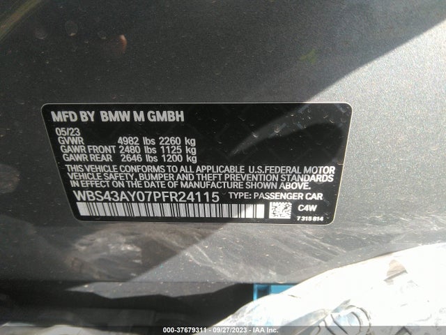 BMW M3 Competition Xdrive 2023 WBS43AY07PFR24115 Image 9