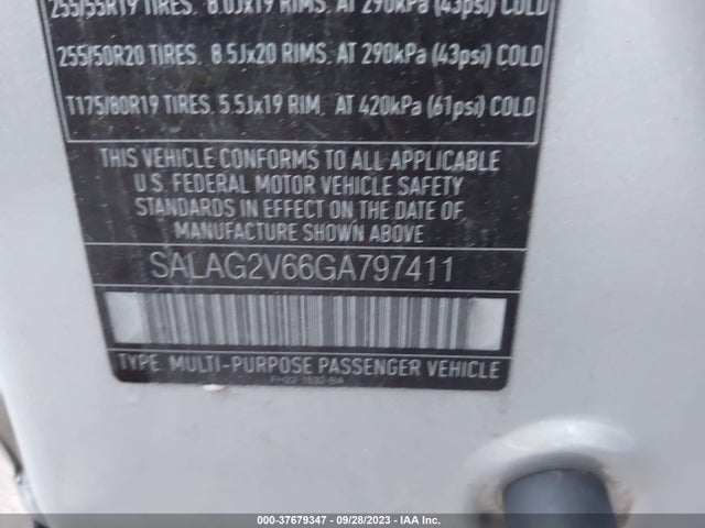 Land Rover Lr4 Hse Silver Edition 2016 SALAG2V66GA797411 Image 9
