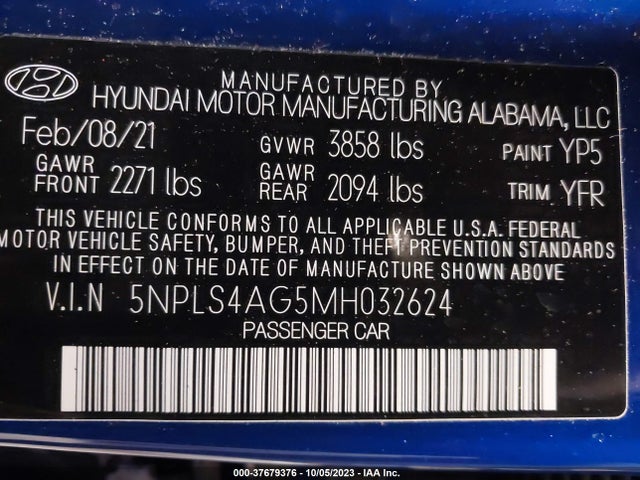 Hyundai ELANTRA SEL 2021 5NPLS4AG5MH032624 Image 9