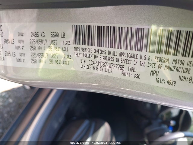1C4PJMCB7FW777765 Jeep Cherokee Latitude