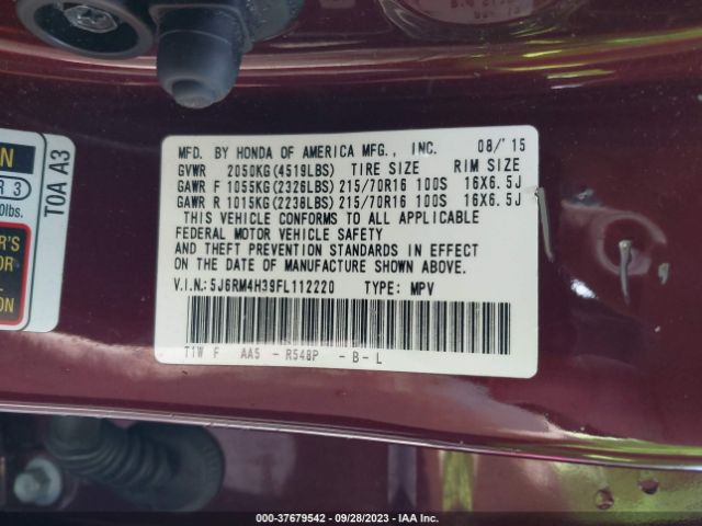 5J6RM4H39FL112220 Honda CR-V LX