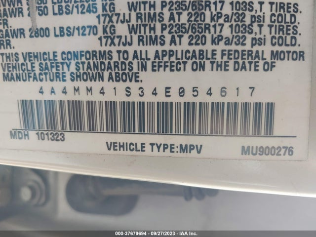 2004 MITSUBISHI ENDEAVOR 4A4MM41S34E054617 Photo 8