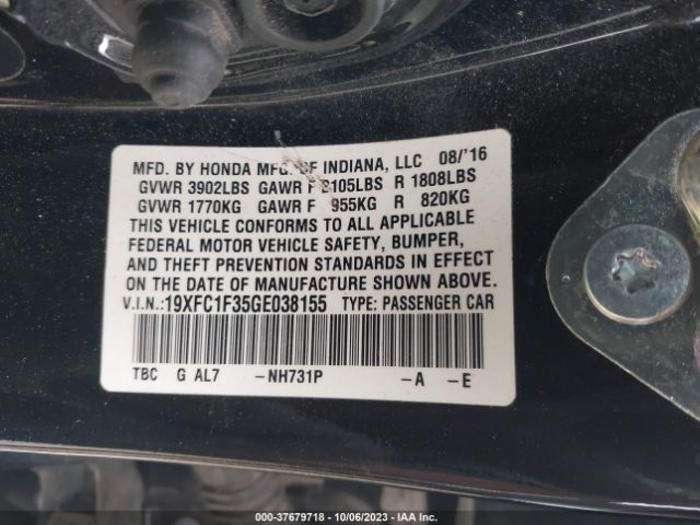 19XFC1F35GE038155 Honda Civic Ex-t