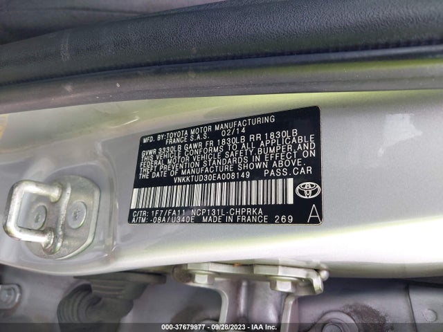 Toyota Yaris L/le 2014 VNKKTUD30EA008149 Image 9