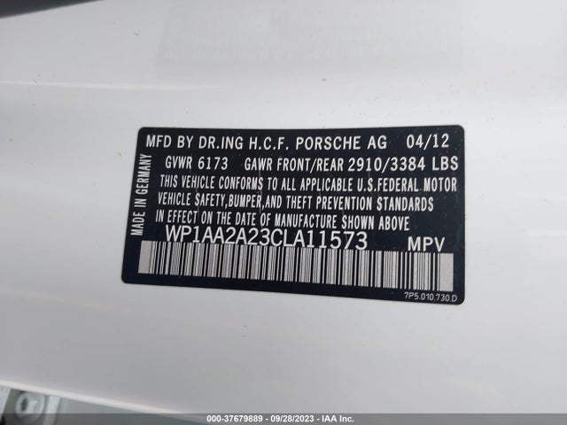 2012 PORSCHE CAYENNE WP1AA2A23CLA11573 Photo 8