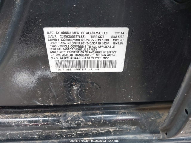 Acura Mdx Technology Package 2015 5FRYD4H44FB017379 Image 9