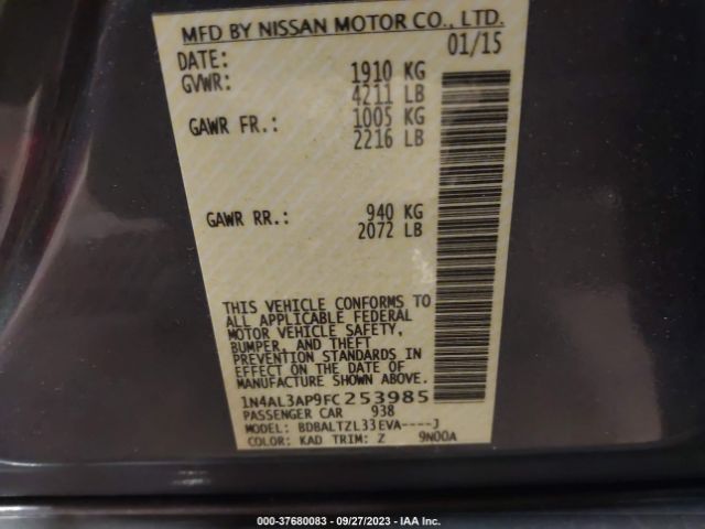 1N4AL3AP9FC253985 Nissan Altima 2.5 Sl