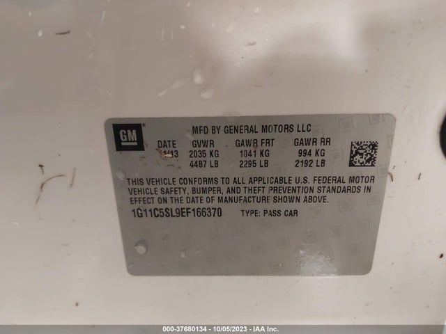 Chevrolet MALIBU LT 2014 1G11C5SL9EF166370 Image 9