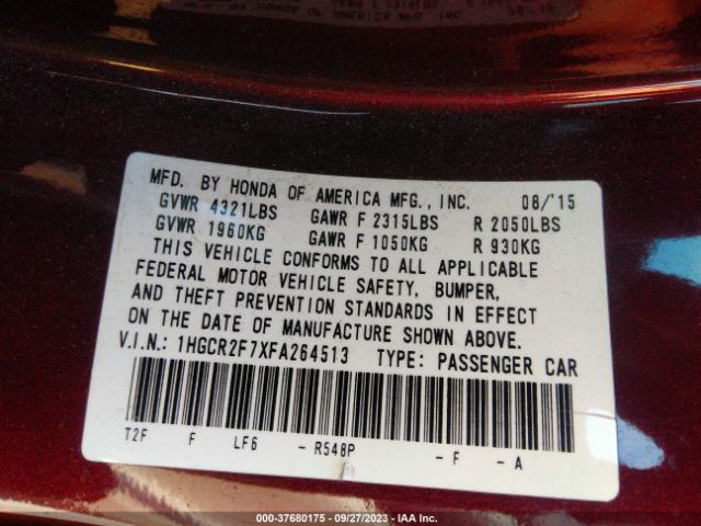 1HGCR2F7XFA264513 Honda Accord Sedan Ex