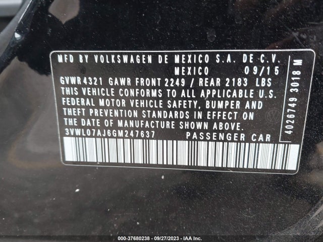 3VWL07AJ6GM247637 Volkswagen Jetta Sedan 1.8t Sel