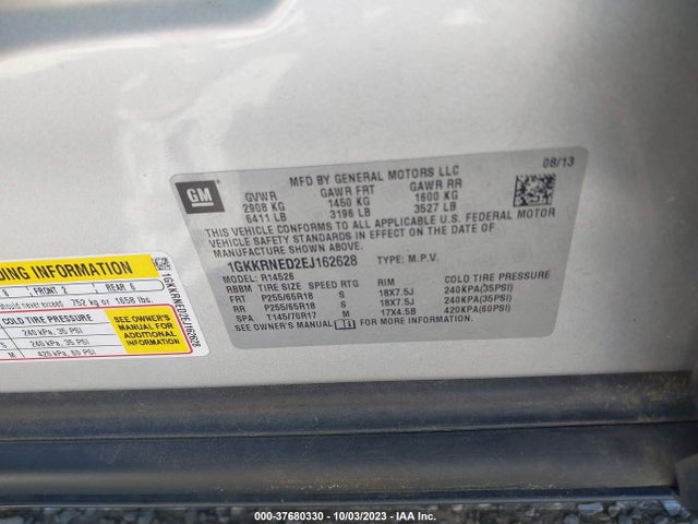 GMC Acadia Sle-1 2014 1GKKRNED2EJ162628 Image 9